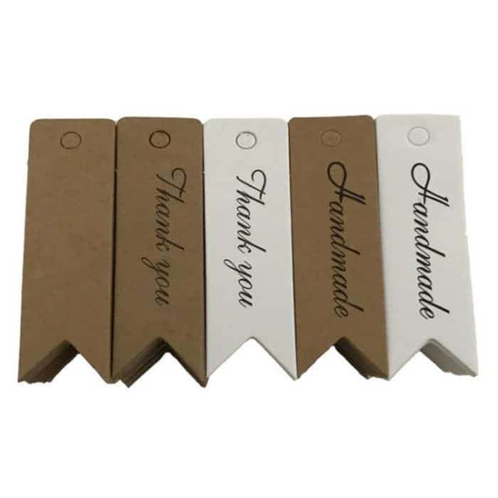 3 Sets Retro Backen Aufkleber Tag Schwalbenschwanz Lesezeichen Geschenkkarte, Stil:, Thand You (Cowhide), Thand You (White), Handmade (Cowhide), Handmade (White), Blank (Cowhide) – Bild 4