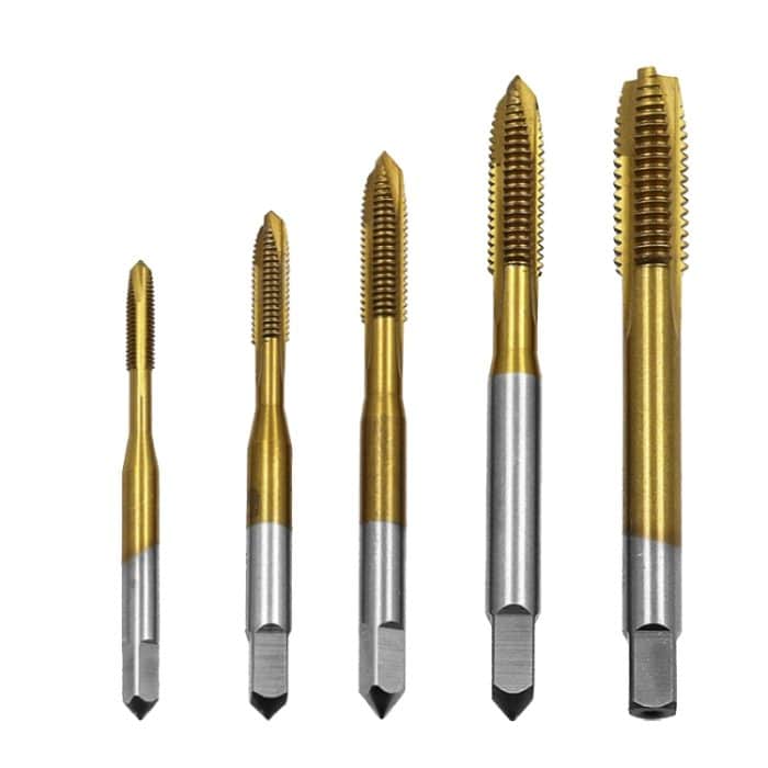 TBD06029551.jpg M3-M8 titanbeschichteter Gewindebohrer mit geradem Schlitz HSS-Gewindebohrer-Innengewindesatz – Bild 1