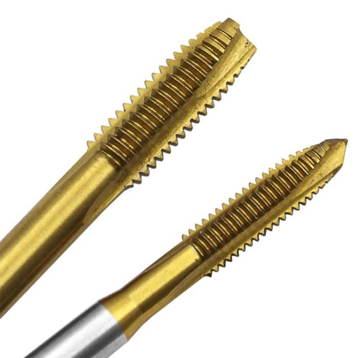 M3-M8 titanbeschichteter Gewindebohrer mit geradem Schlitz HSS-Gewindebohrer-Innengewindesatz – Bild 5