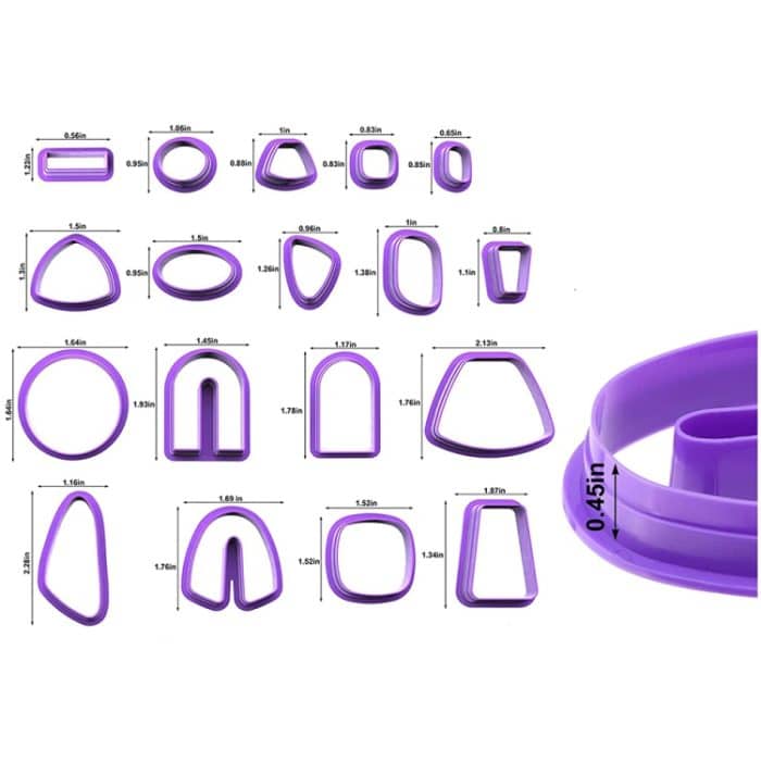 18-in-1 weiche Ton-Ohrringformen, DIY handgefertigter Tonschneider, Ton-Ohrring-Herstellungsformen, 18 In 1 (Purple), 18 In 1 (Pink), 18 In 1 (Yellow), 18 In 1 (Blue) – Bild 3