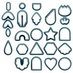 24-in-1 DIY-Ton-Ohrringe-Formen, DIY handgefertigter Tonschneider, handgefertigte Schmuckformen, 24 In 1 (Dark Blue), 24 In 1 (Rust Red), 24 In 1 (Mint Green), 24 In 1 (Beige Orange)