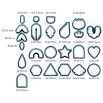 24-in-1 DIY-Ton-Ohrringe-Formen, DIY handgefertigter Tonschneider, handgefertigte Schmuckformen, 24 In 1 (Dark Blue), 24 In 1 (Rust Red), 24 In 1 (Mint Green), 24 In 1 (Beige Orange) – Bild 3