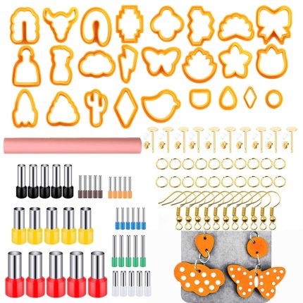 106-1 116-in-1-Ton-Ausstecher-Set, DIY-Ton-Ohrring-Form, Ton-Ohrring-Herstellungswerkzeuge