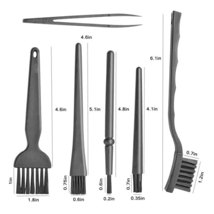 2 Sets antistatische Bürste, tragbarer Griff, sauberes Tastaturbürsten-Set, 5 In 1 – Bild 2