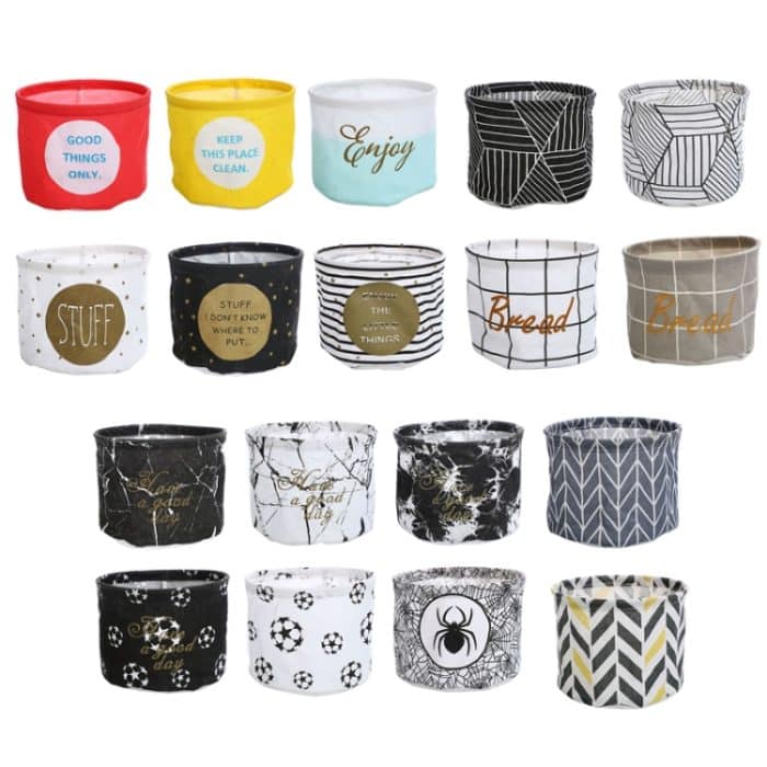 Aufbewahrungskorb aus Stoff für den Schreibtisch, Stil:, Blue KEEP, White Marble Pattern, Black Cloud Pattern, Stripes ENJOY, Black STUFF, Gray Yellow Arrow, Black Marble Pattern, Two-Color ENJOY, Black Football, White STUFF, White Grid, White Football... – Bild 2