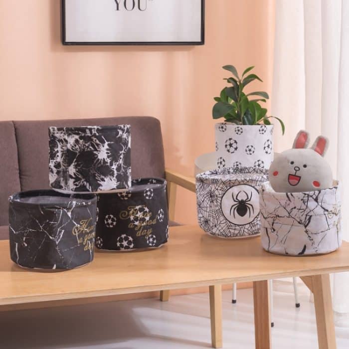 Aufbewahrungskorb aus Stoff für den Schreibtisch, Stil:, Blue KEEP, White Marble Pattern, Black Cloud Pattern, Stripes ENJOY, Black STUFF, Gray Yellow Arrow, Black Marble Pattern, Two-Color ENJOY, Black Football, White STUFF, White Grid, White Football... – Bild 5