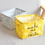 Stoff-Desktop-Aufbewahrungskorb, Büro-Organizer, Aufbewahrungstasche, Yellow, Gray – Bild 4