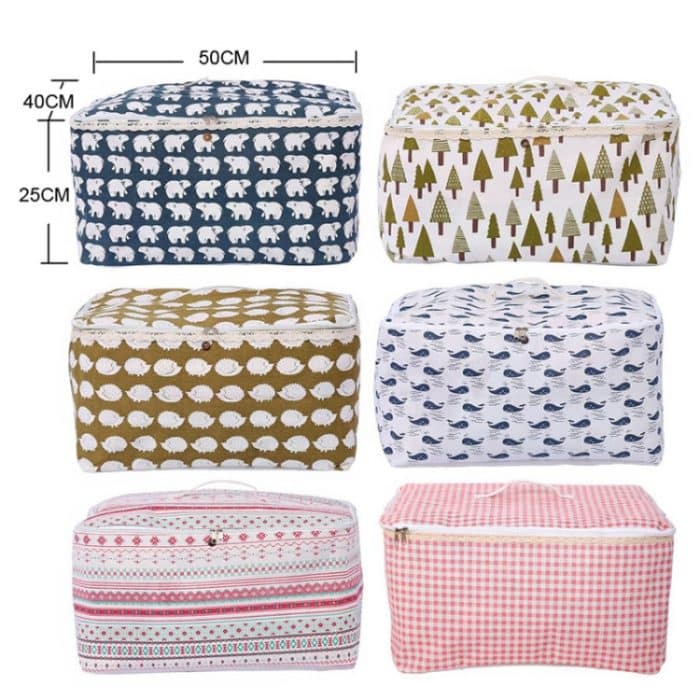 Kleider-Organizer, Umzugstasche, Segeltuch, Reißverschluss, Quilt-Aufbewahrungstasche, Whale, Polar Bear, Hedgehog, Big Tree, Pink Gram, Bohemia – Bild 2