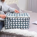 Kleider-Organizer, Umzugstasche, Segeltuch, Reißverschluss, Quilt-Aufbewahrungstasche, Whale, Polar Bear, Hedgehog, Big Tree, Pink Gram, Bohemia – Bild 5