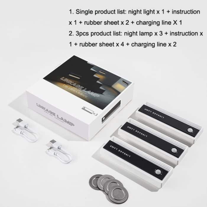 TW-L56 Verknüpfung Menschlicher Körper Induktion Nachtlicht USB Magnetische Korridor Lampe, 1PC, 3PCS – Bild 5