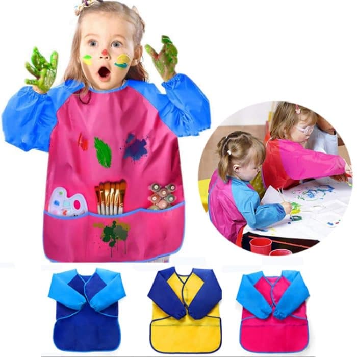 6 Stück/Set Kinder malen wasserfest, schmutzabweisend, rückwärts, Painting Clothing/M – Bild 5