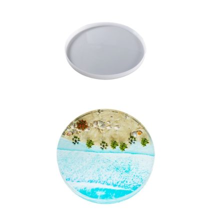 DIY Crystal Drip Rubber Runde Tischform Treibsand Tisch Silikonform, 35cm Round Table Mold, Table Legs High 32cmx3, Table Legs High 42cmx3