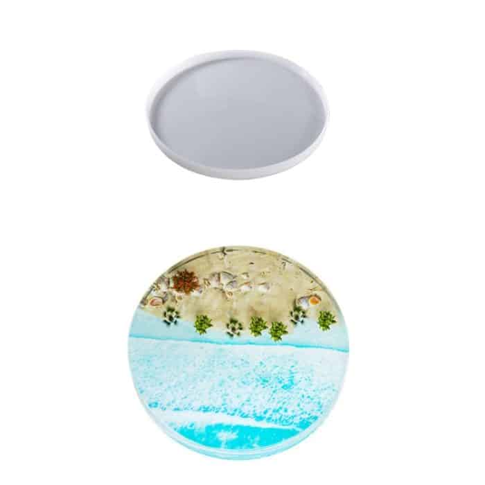 DIY Crystal Drip Rubber Runde Tischform Treibsand Tisch Silikonform, 35cm Round Table Mold, Table Legs High 32cmx3, Table Legs High 42cmx3 – Bild 1