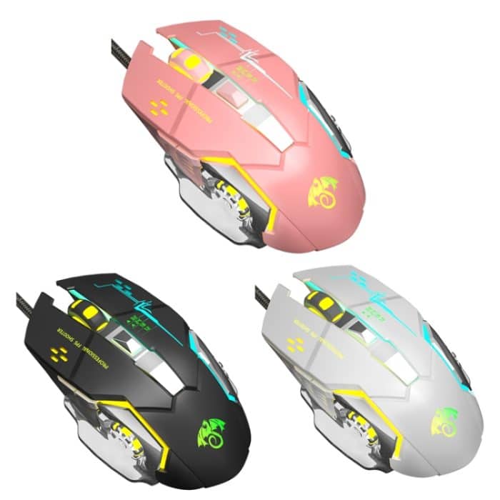 LEAVEN X6 6 Tasten Spielcomputer Ergonomische kabelgebundene Maus, Kabellänge: 1,42 m – Bild 2