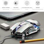 Dark Alien V710 7 Tasten Metall-Bürokabel, leuchtende Maus, Kabellänge: 1,78 m – Bild 5