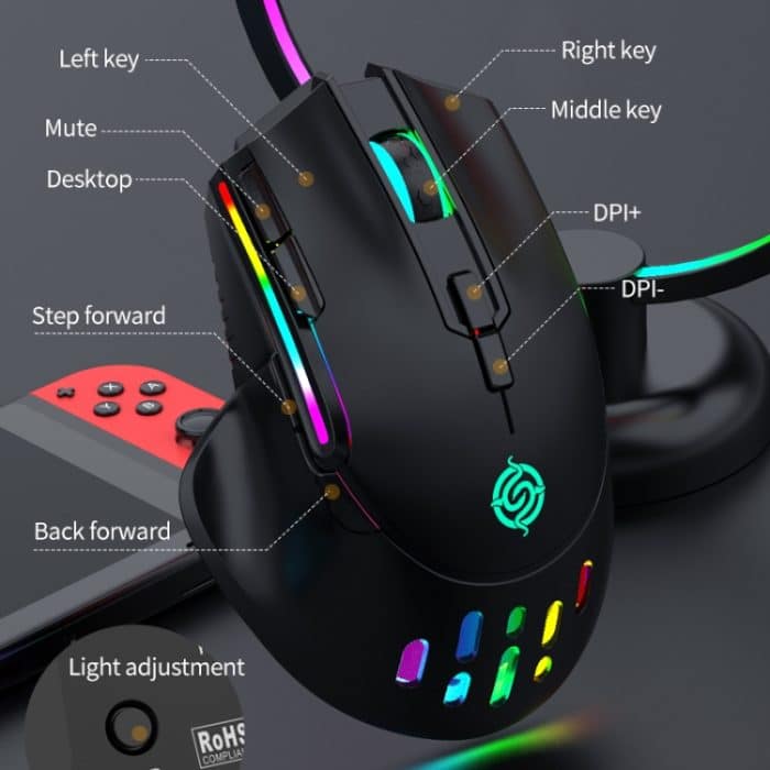 K-Snake BM520 9-Tasten 3200DPI 2,4G RGB Wireless Dual-Mode-Gaming-Maus – Bild 4