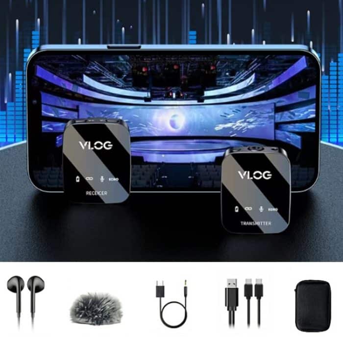 M18 Kabelloses Mikrofon-Kragenclip-Aufnahmegerät, Stil:, 1 In 1 Type-C, 1 In 1 8Pin, 1 In 1 Type-C+8Pin, 1 In 2 Type-C, 1 In 2 8Pin, 1 In 2 Type-C+8Pin – Bild 2