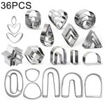 36 in 1 Edelstahl Polymer Clay Ohrringschneider Backform