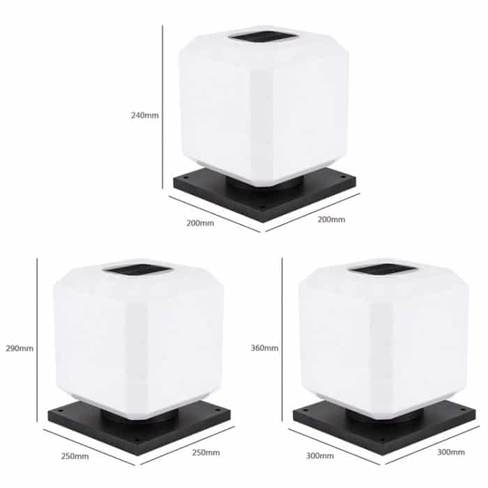 003 Solar Square Outdoor Post Light LED wasserdichte Wandleuchten, Größe:, 20cm (Warm Light), 25cm (Warm Light), 30cm (Warm Light), 20cm (White Light), 25cm (White Light), 30cm (White Light), 20cm (Tricolor Light), 25cm (Tricolor Light)... – Bild 3
