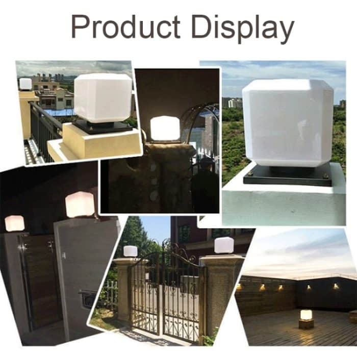 003 Solar Square Outdoor Post Light LED wasserdichte Wandleuchten, Größe:, 20cm (Warm Light), 25cm (Warm Light), 30cm (Warm Light), 20cm (White Light), 25cm (White Light), 30cm (White Light), 20cm (Tricolor Light), 25cm (Tricolor Light)... – Bild 6