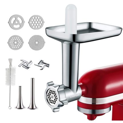 Für Kitchenaid Porking Enemy Zubehör Teigmaschine Fleischwolf Universal-Set, Grinder Meat Set (White), Grinder Meat Set (Silver Gray)