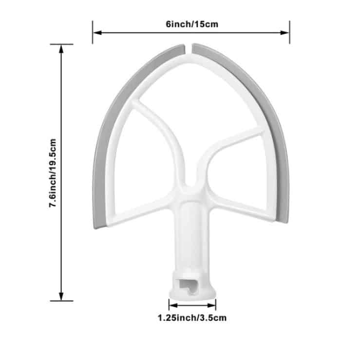 Für KitchenAid 5QT Bowl-Lift Standmixer Flachrührer aus Kunststoff mit Silikonkanten – Bild 3