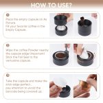 ICafilas Kaffeekapselhülle für Nespresso Vertuo Plus ENV 135/Vertuo ENV 150/BNV450WHT1BUC1, Single Black Cup, Single Brown Cup, 3 Black Cups+60 Aluminum Foil, 3 Brown Cups+60 Aluminum Foil, Black+Brown+100 Aluminum Foil – Bild 5