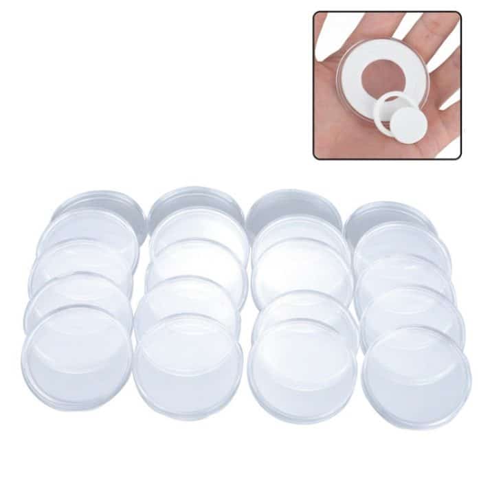 100 Stück 46 mm verstellbare Gedenkmünzen-Sammelbox mit Innenkissen – Bild 2