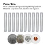 100 Stück 46 mm verstellbare Gedenkmünzen-Sammelbox mit Innenkissen – Bild 3