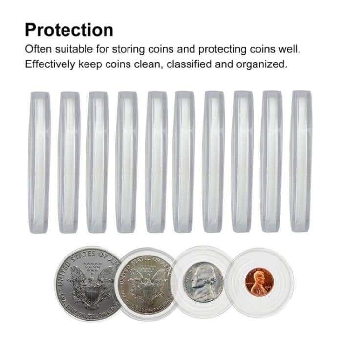 100 Stück 46 mm verstellbare Gedenkmünzen-Sammelbox mit Innenkissen – Bild 3