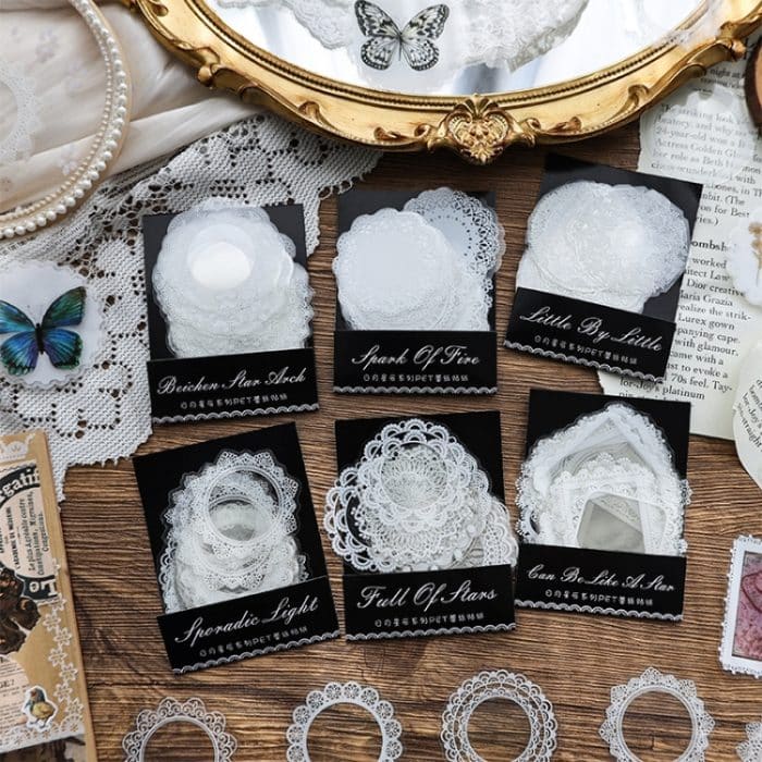 10 Sets Sonne, Mond, Sterne, Vintage-Spitze, Kinder-Handbuchmaterial – Bild 2