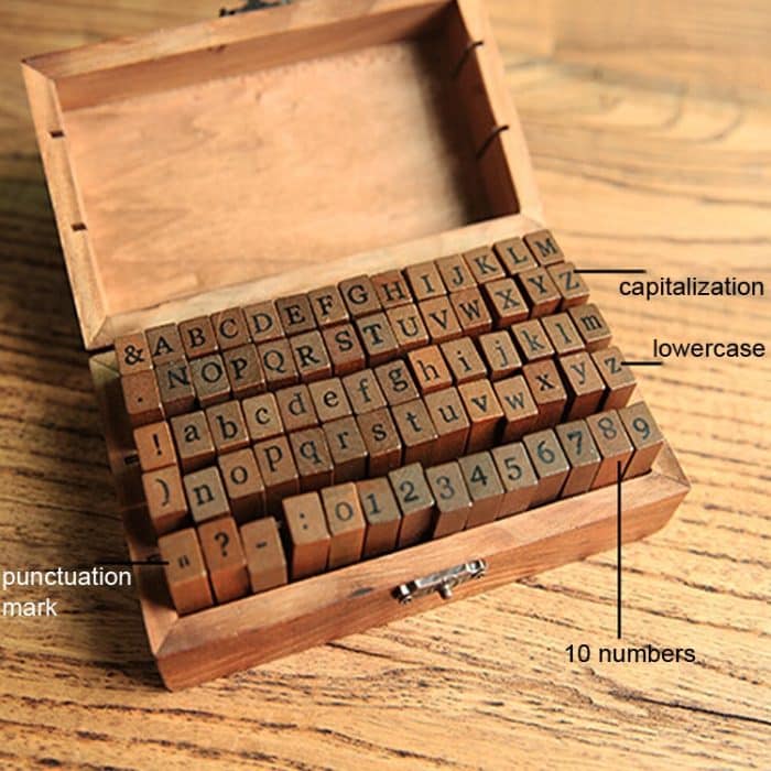 Hölzerne Zahlen + Siegel mit englischen Buchstaben, 70 PCS / Box – Bild 2