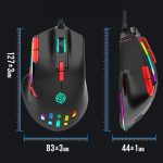 K-Snake Q15 9 Tasten RGB-Lichteffekt kabelgebundene mechanische Maus, Kabellänge: 1,5 m, Q15 White, Q15 Black – Bild 2