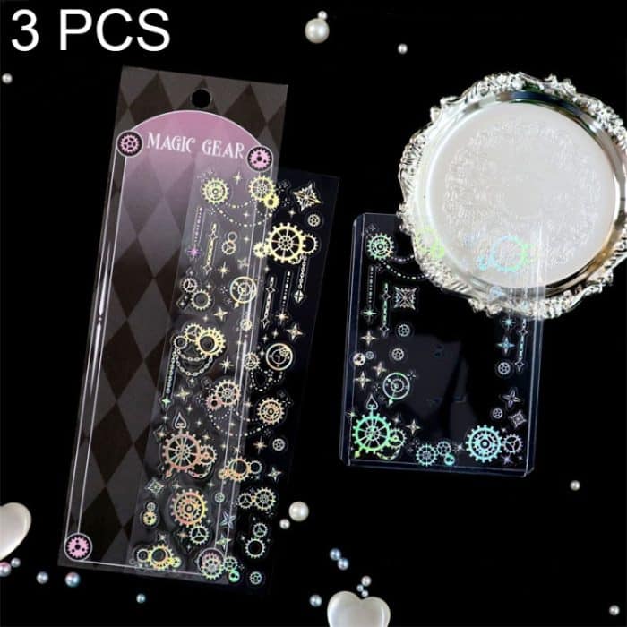 3-teiliges Laser-Stereo-DIY-Aufkleber-Set, Handbuch, dekorative Materialaufkleber – Bild 1