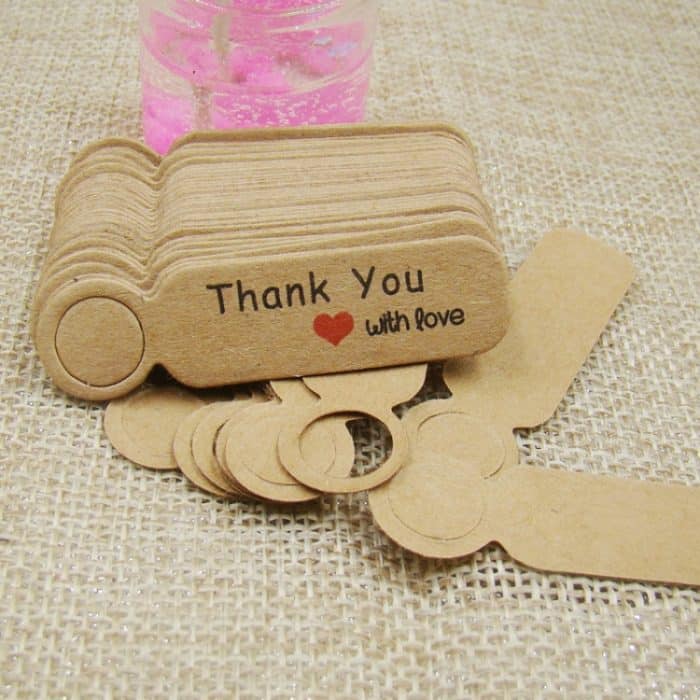 100 Stück / Set Kleines Retro-Backetikett DIY Schmuck Preisschild Lesezeichen Geschenkkarte, Thankyou Cowhide, Handmade White, Thankyou White, Handmade Cowhide, Price Cowhide, Price White – Bild 4