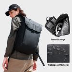 BANGE BG-2575 Anti-Diebstahl-wasserdichter Laptop-Rucksack 15,6 Zoll täglicher Arbeits-Business-Rucksack, BG-2575 Black, BG-2575  Grey – Bild 2