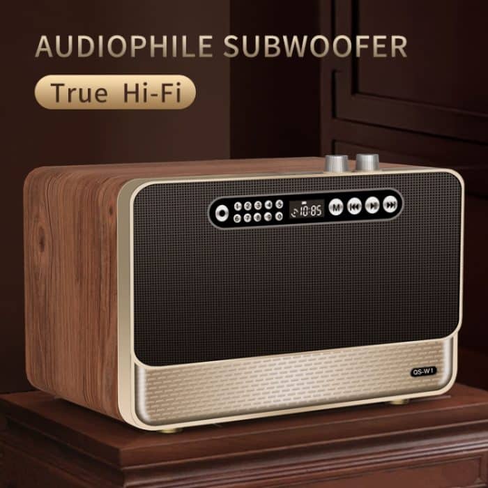 W1 Holz-HIFI-Soundeffekt-Desktop-Wireless-Bluetooth-Lautsprecher – Bild 2