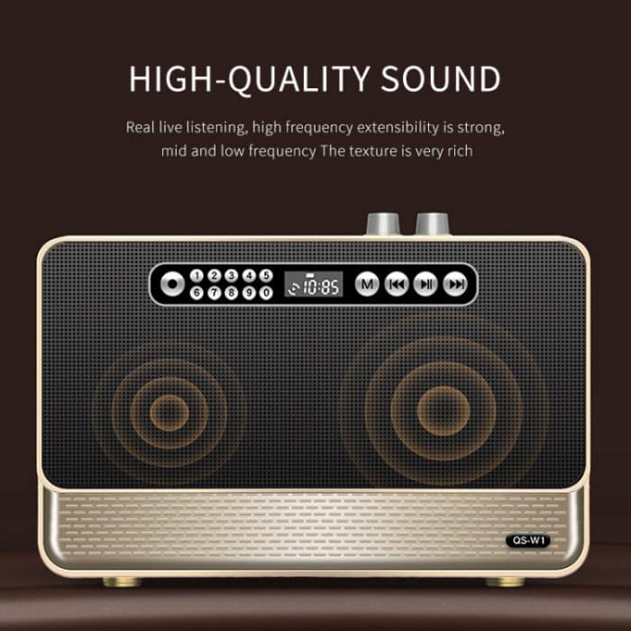 W1 Holz-HIFI-Soundeffekt-Desktop-Wireless-Bluetooth-Lautsprecher – Bild 4