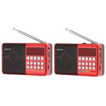 TEMEIYIN LED Digital Display Karte Bluetooth Radio Lautsprecher Morgenübung Tragbarer Player, Red, Red with Light – Bild 2