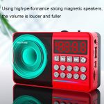 TEMEIYIN LED Digital Display Karte Bluetooth Radio Lautsprecher Morgenübung Tragbarer Player, Red, Red with Light – Bild 3