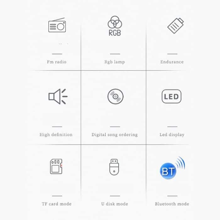 TEMEIYIN LED Digital Display Karte Bluetooth Radio Lautsprecher Morgenübung Tragbarer Player, Red, Red with Light – Bild 4