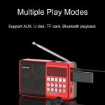 TEMEIYIN LED Digital Display Karte Bluetooth Radio Lautsprecher Morgenübung Tragbarer Player, Red, Red with Light – Bild 5