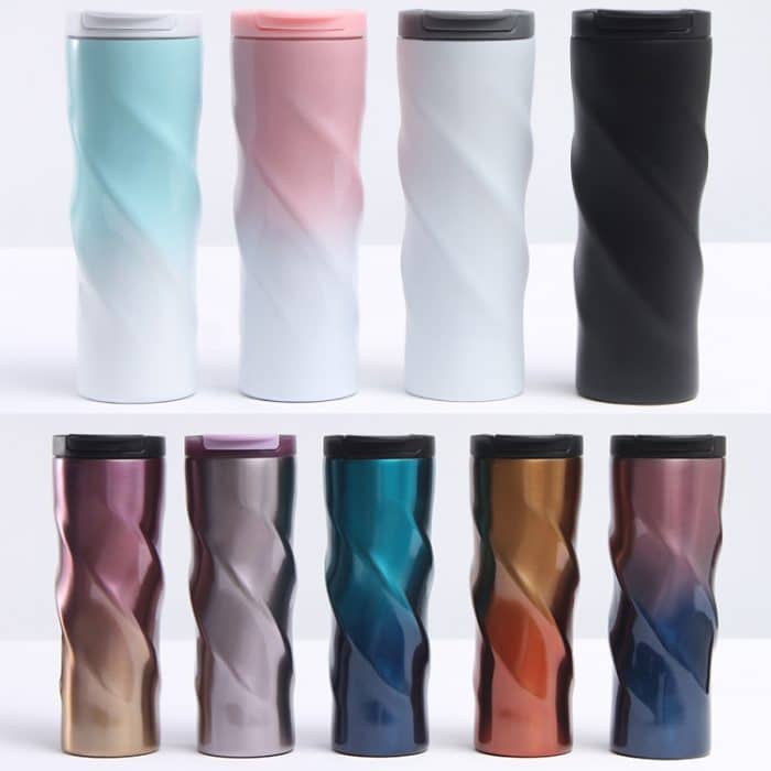 Edelstahl-Gewinde-Isolierbecher, kreativer Alien-Rotationsbecher – Bild 2