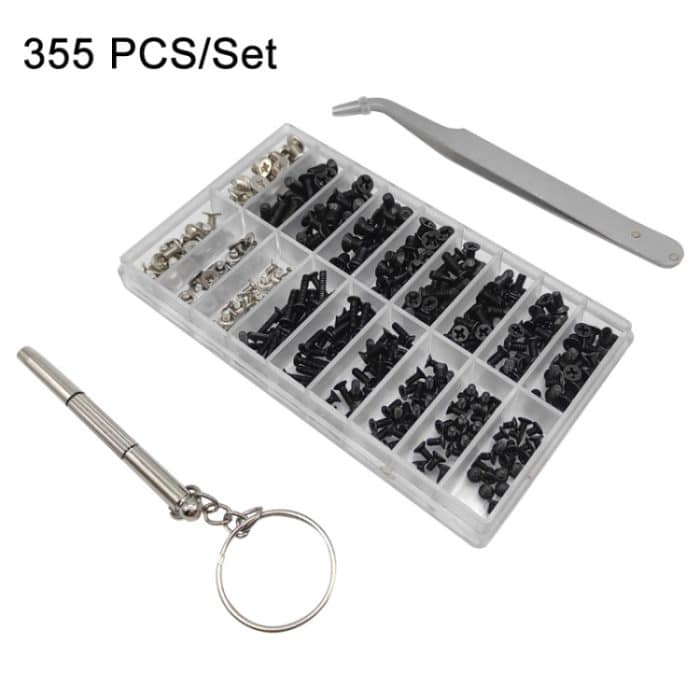 M2/M3/M2,5 Laptop-Universalschraubensatz, 355 PCS/Set+Tweeter+Screwdriver – Bild 1