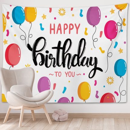 Alles Gute zum Geburtstag Foto Hintergrund Party Dekoration Wandteppich, 230x180cm, 230x150cm