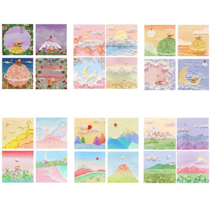 H034 10 Stück abreißbare Notizblöcke, Nachrichten, Notizen, Handbuch, dekorative Aufkleber, 10 sets Moon Series Random, 10 sets Sunny Series Random, 10 sets Peaks And Mountains Series Random, 10 sets Misty Cloud Peak Series Random... – Bild 2