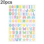 20 PCS ZPKTZM Kinder Cartoon Bunte Buchstaben Aufkleber DIY Lunch Box Mark Wasserdicht Aufkleber, Waterproof Sticker