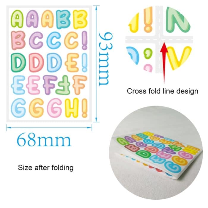 20 PCS ZPKTZM Kinder Cartoon Bunte Buchstaben Aufkleber DIY Lunch Box Mark Wasserdicht Aufkleber, Waterproof Sticker – Bild 4
