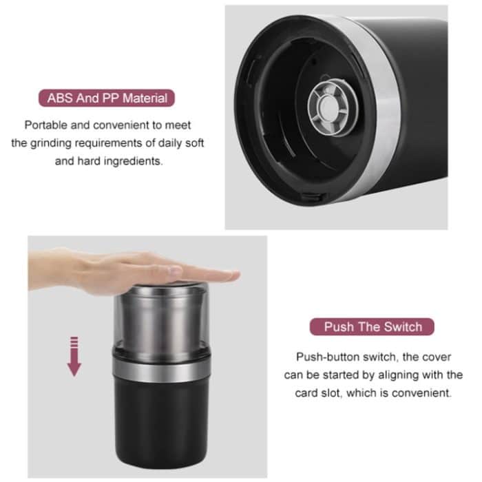 M200B Elektrische Mini-Kaffeemühle, Getreidebohnen-Mahlmaschine, Spezifikationen:, EU Plug, UK Plug, US Plug – Bild 6