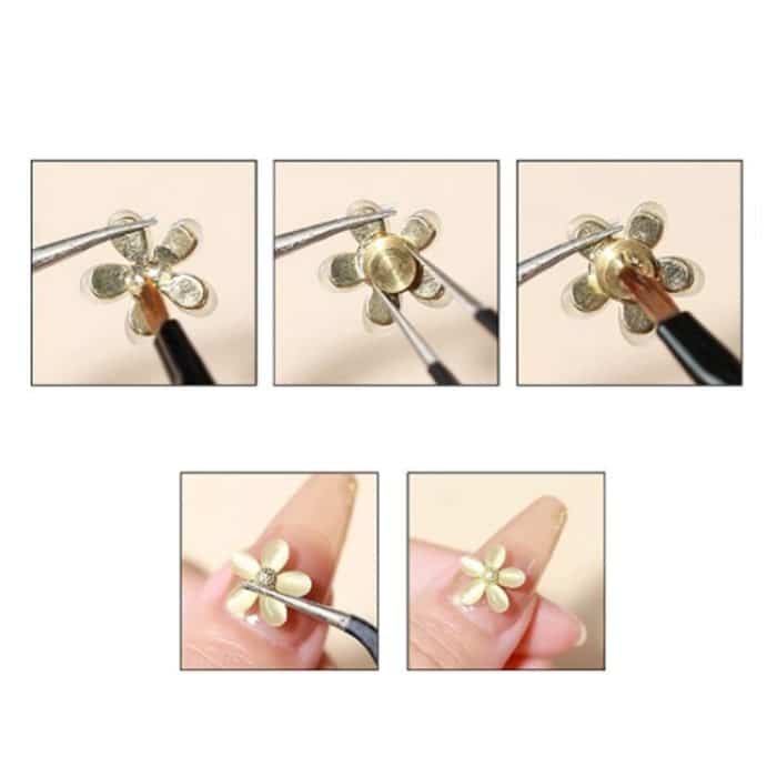 20 Stück drehbares Metalllager für DIY-Kristallschmuck, Nagelkunstdekorationen, 3.7x3.5x2.2mm, 4x5x2.5mm – Bild 3